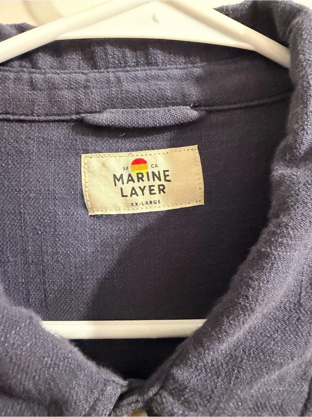 Marine Layer Men’s Short-Sleeve Button-Down Shirt — Dusty Blue